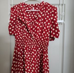 Red Polka Dot Cotton Candy Mini Dress (Vintage Style)